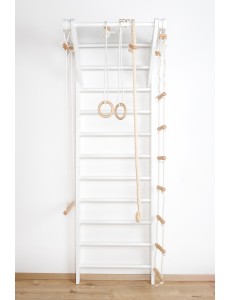 Échelle murale blanche avec accessoires – Centre de fitness domestique pour enfants et adultes Échelle murale blanche avec accessoires – Centre de fitness domestique pour enfants et adultes