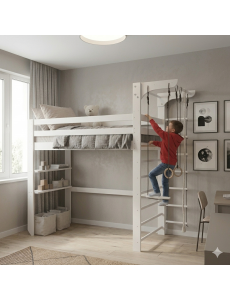Lit enfant avec échelle – sommeil, jeu et mouvement en un
