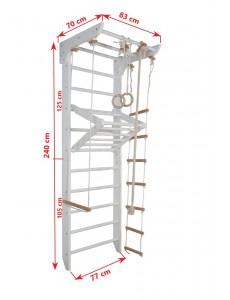 Échelle murale blanche avec accessoires – Appareil d’entraînement pour enfants et adultes