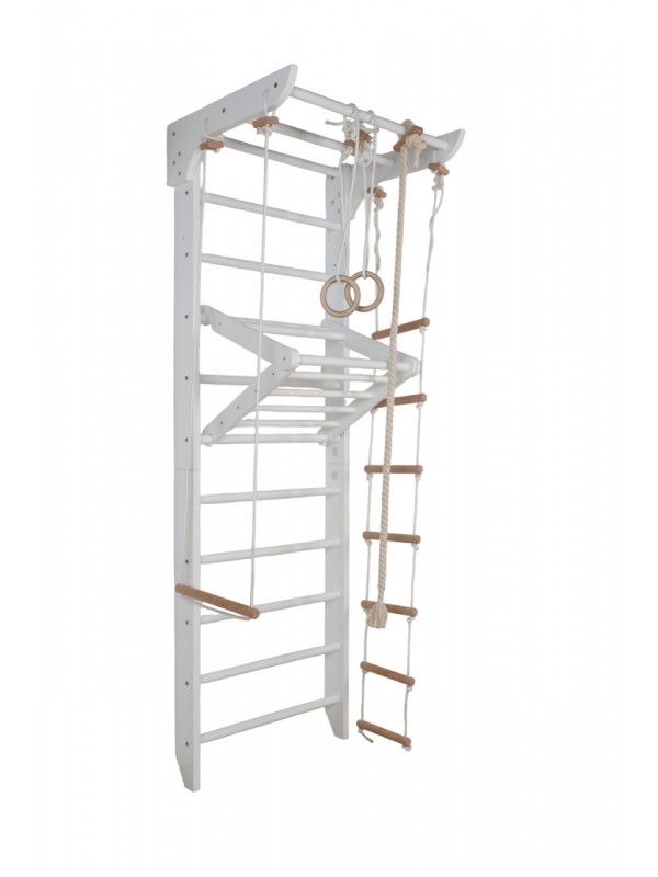 Échelle murale blanche avec accessoires – Appareil d’entraînement pour enfants et adultes Échelle murale blanche avec accessoires – Appareil d’entraînement pour enfants et adultes